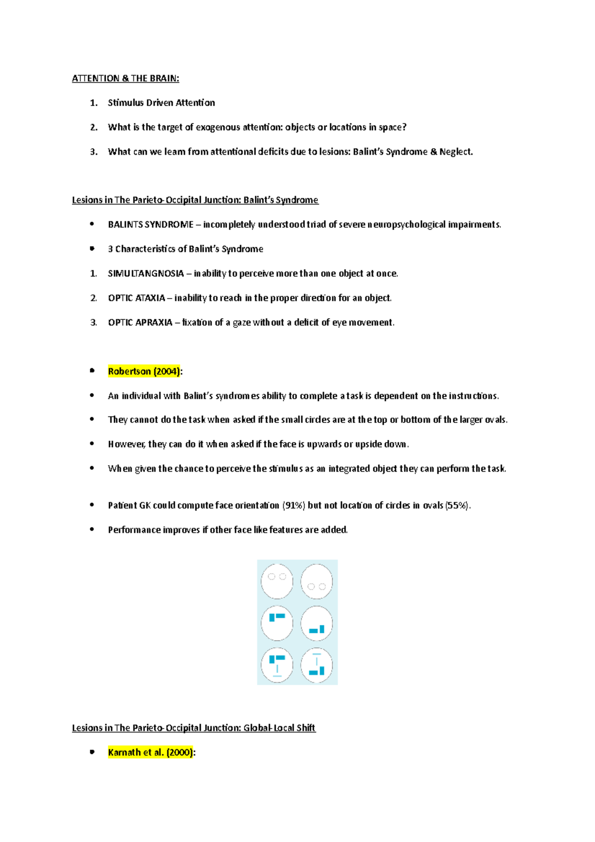 Lecture 2 - Notes PY2242 - ATTENTION & THE BRAIN: 1. Stimulus Driven ...
