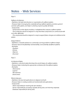 Lecture notes - Service-Oriented Architecture - Notes - Service ...