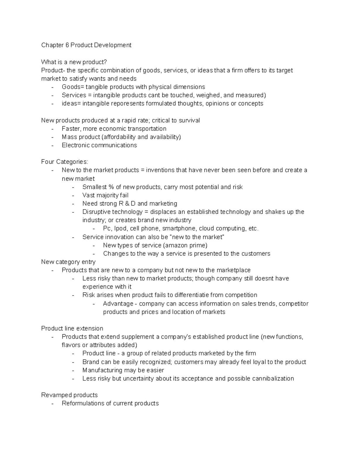 MKTG Chapter 6 - Lecture notes for principles of marketing quiz ...