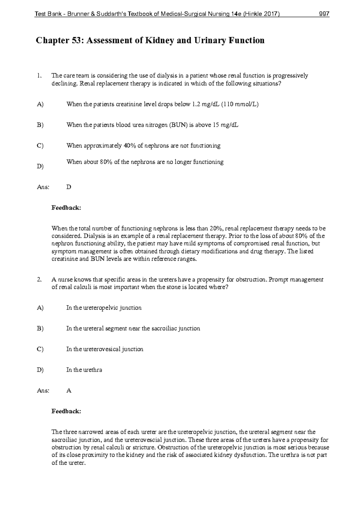 case study chapter 53 assessment of kidney and urinary function