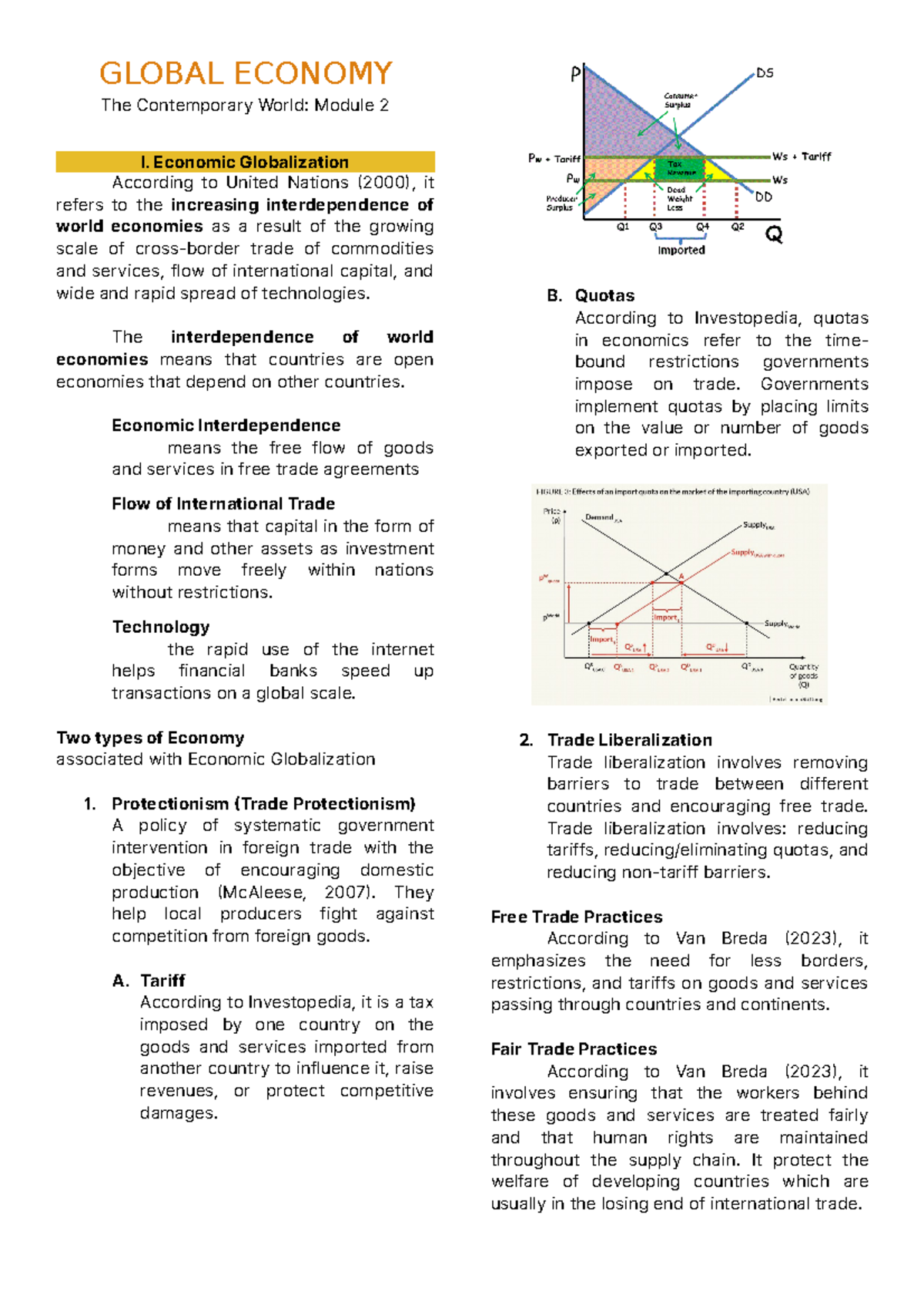 term paper on global economy