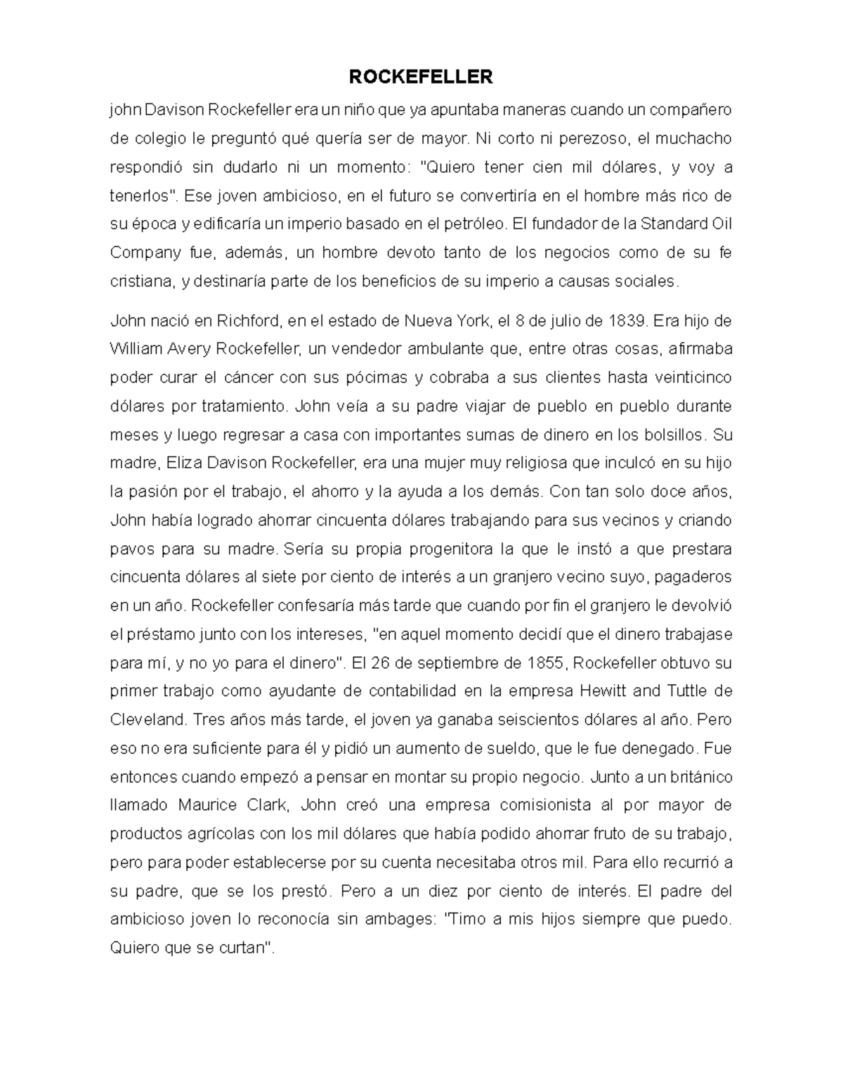 Biografía de John D. Rockefeller, el ambicioso empresario creador de la  industria petrolera en el mundo