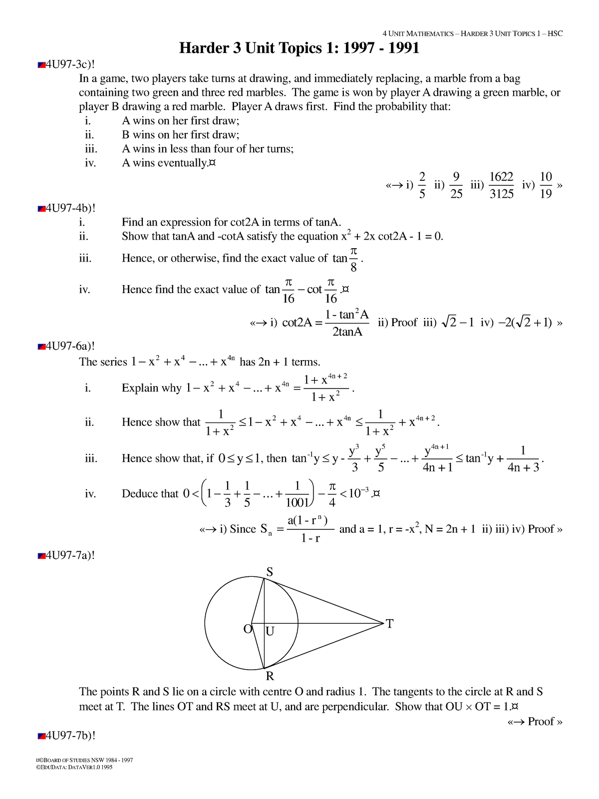 Courses Maths 4u 1202629887 1990 Mathematics Extension 2 Hsc - ¤©board 