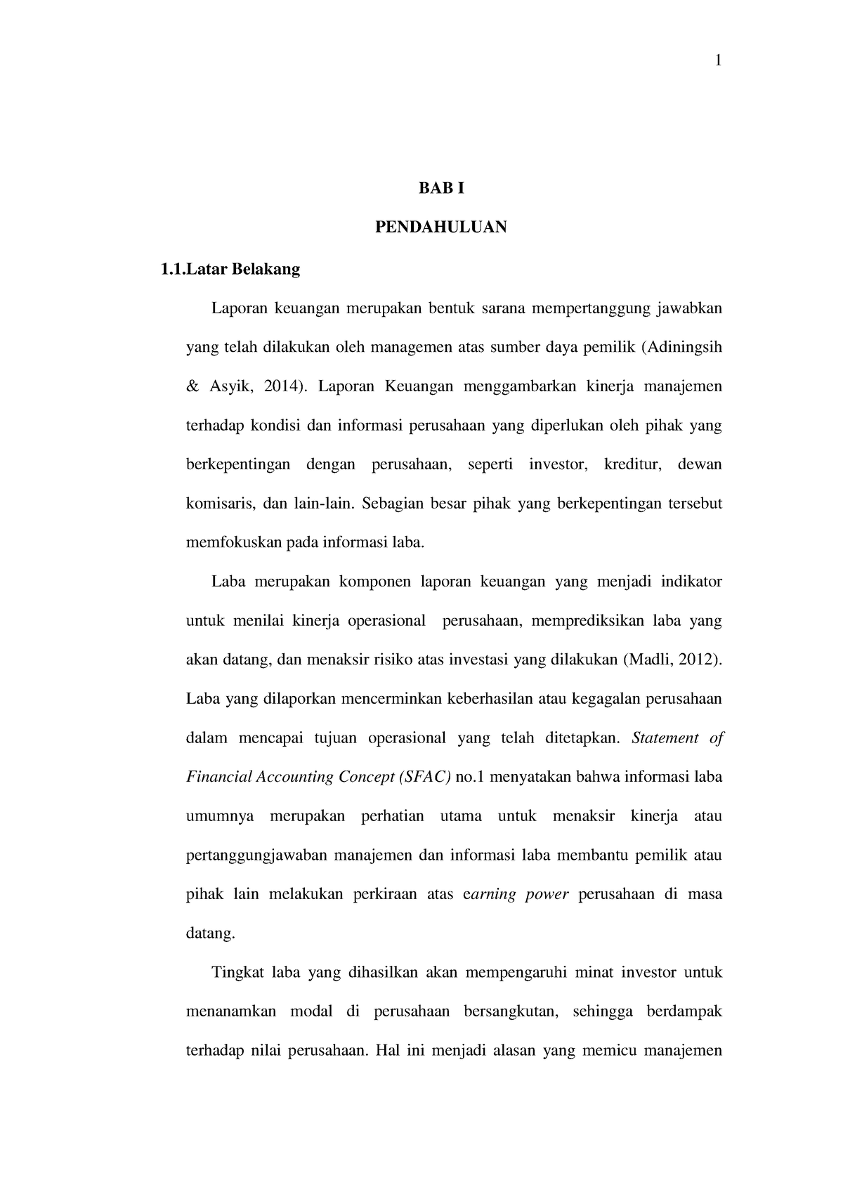 Faktor- Faktor 1 - 1 BAB I PENDAHULUAN 1.1 Belakang Laporan Keuangan ...