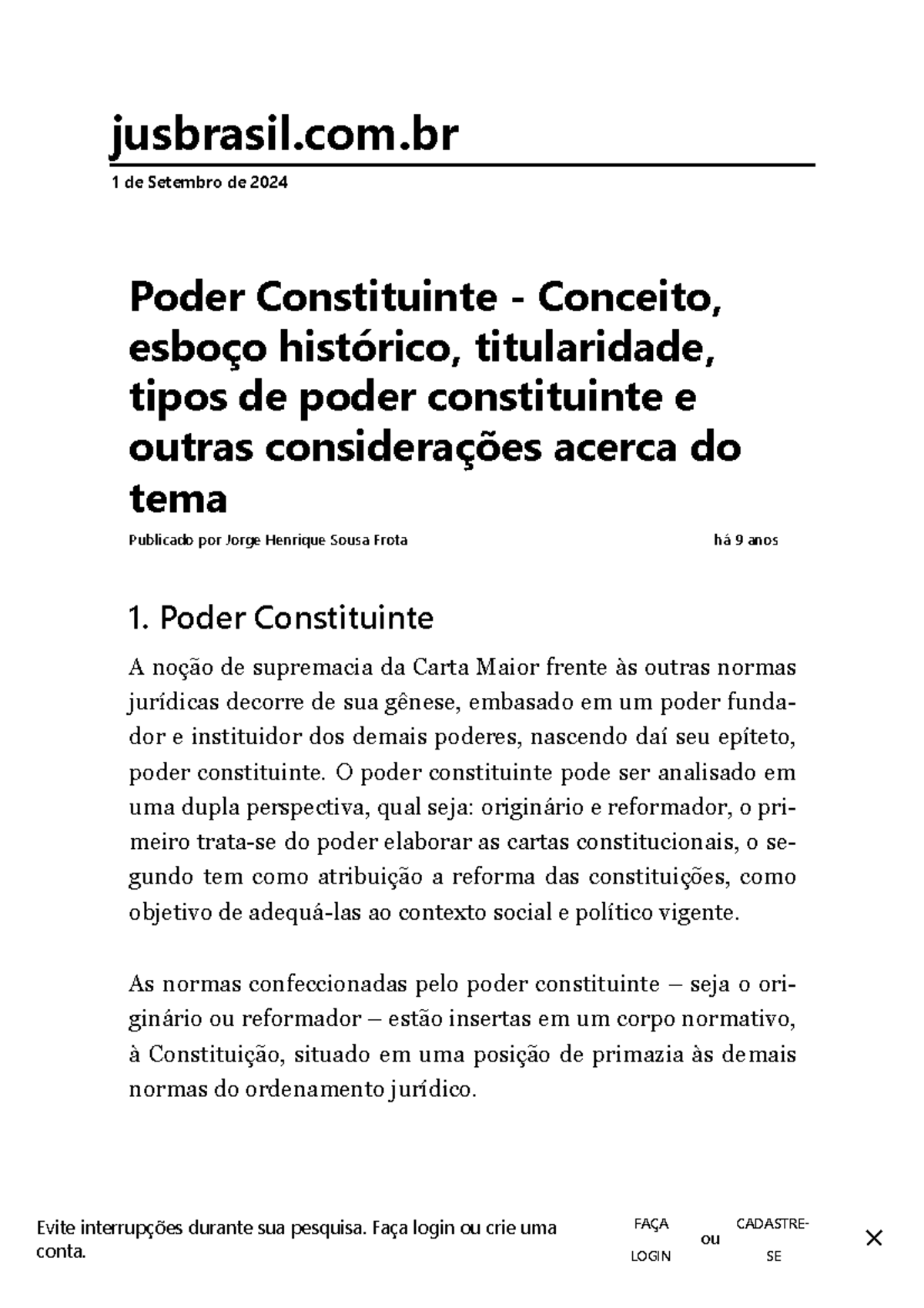 Poder Constituinte - Conceito, esboço histórico, titularidade, tipos de ...