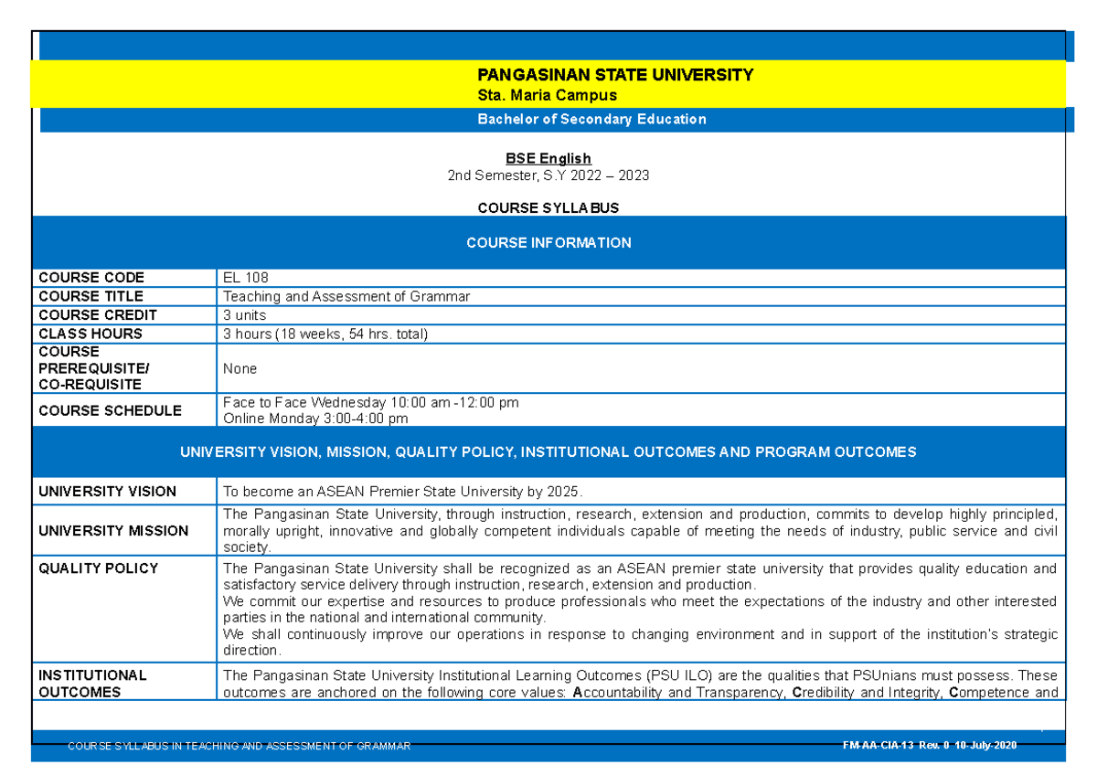 Updated-EL-108-syllabus PSU-AC - BSE English 2nd Semester, S 2022 ...