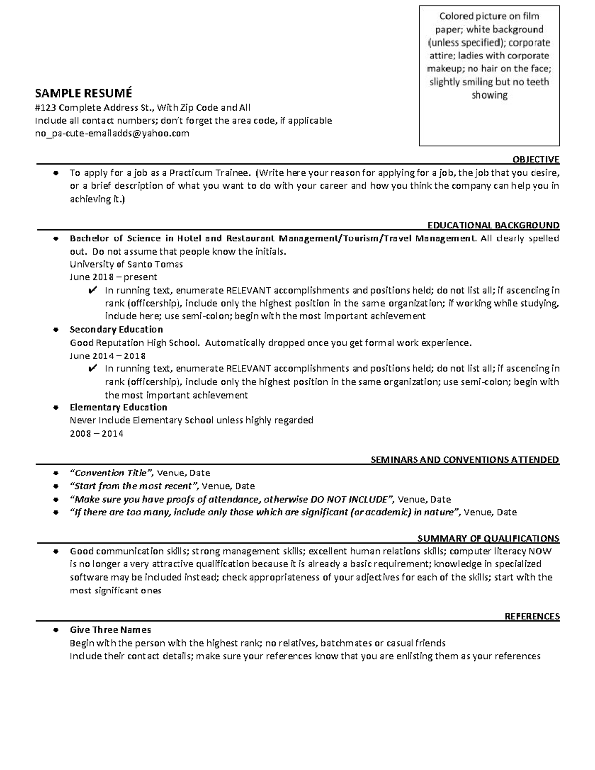 Practicum Template Sample - Electrical Engineer - Mapúa - Studocu