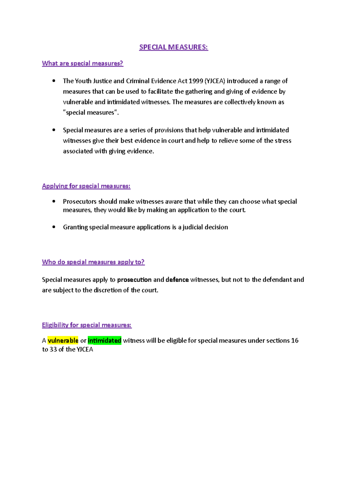 Special measure direction SPECIAL MEASURES What are special measures
