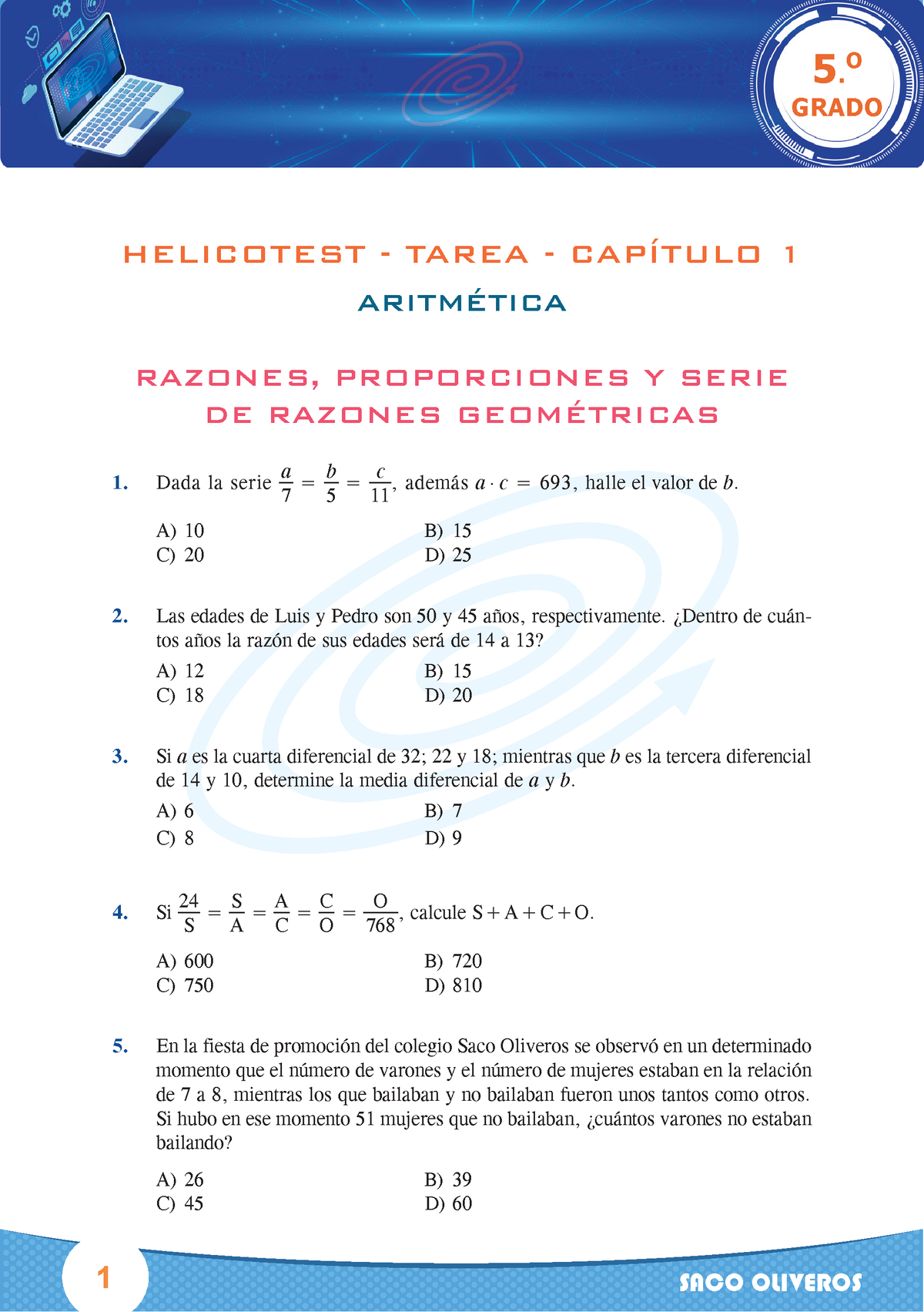 1 Arit 5° Cap1 Preg Tarea 23 - 1 SACO OLIVEROS HELICOTEST - TAREA ...