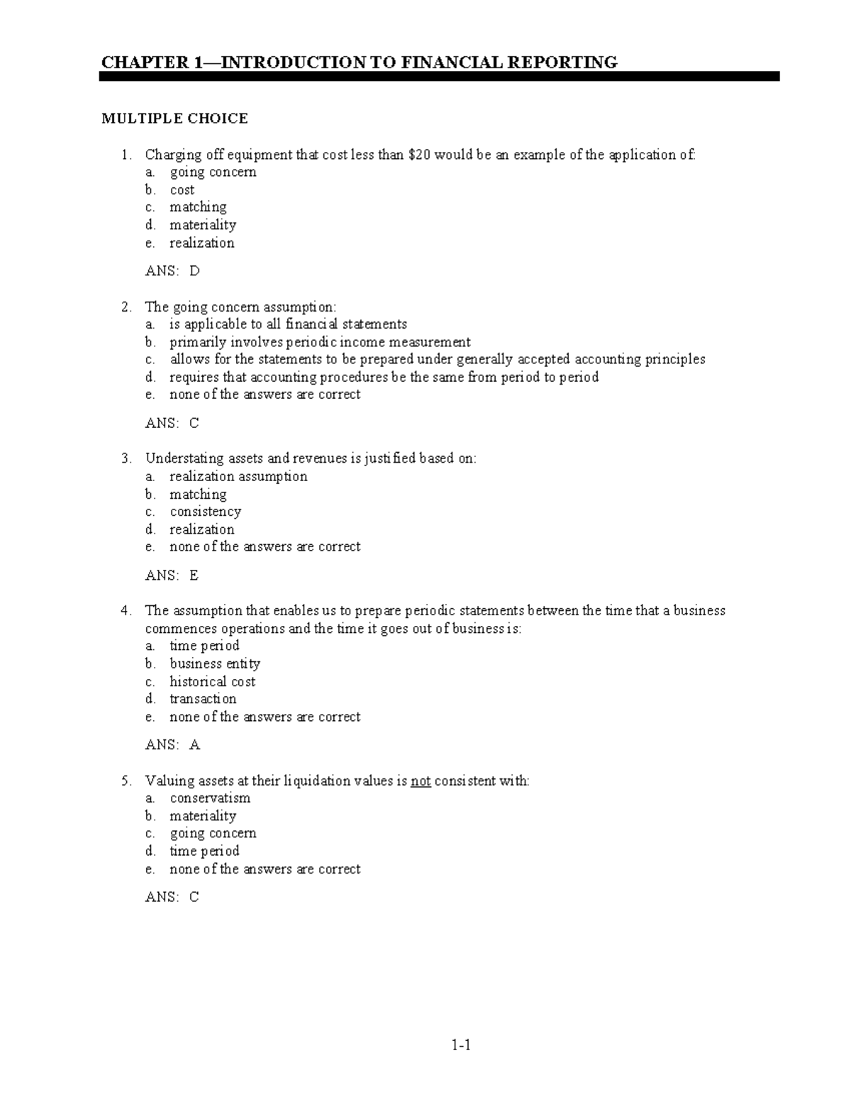 FSA Test Banks Chapter 1 - CHAPTER 1—INTRODUCTION TO FINANCIAL ...