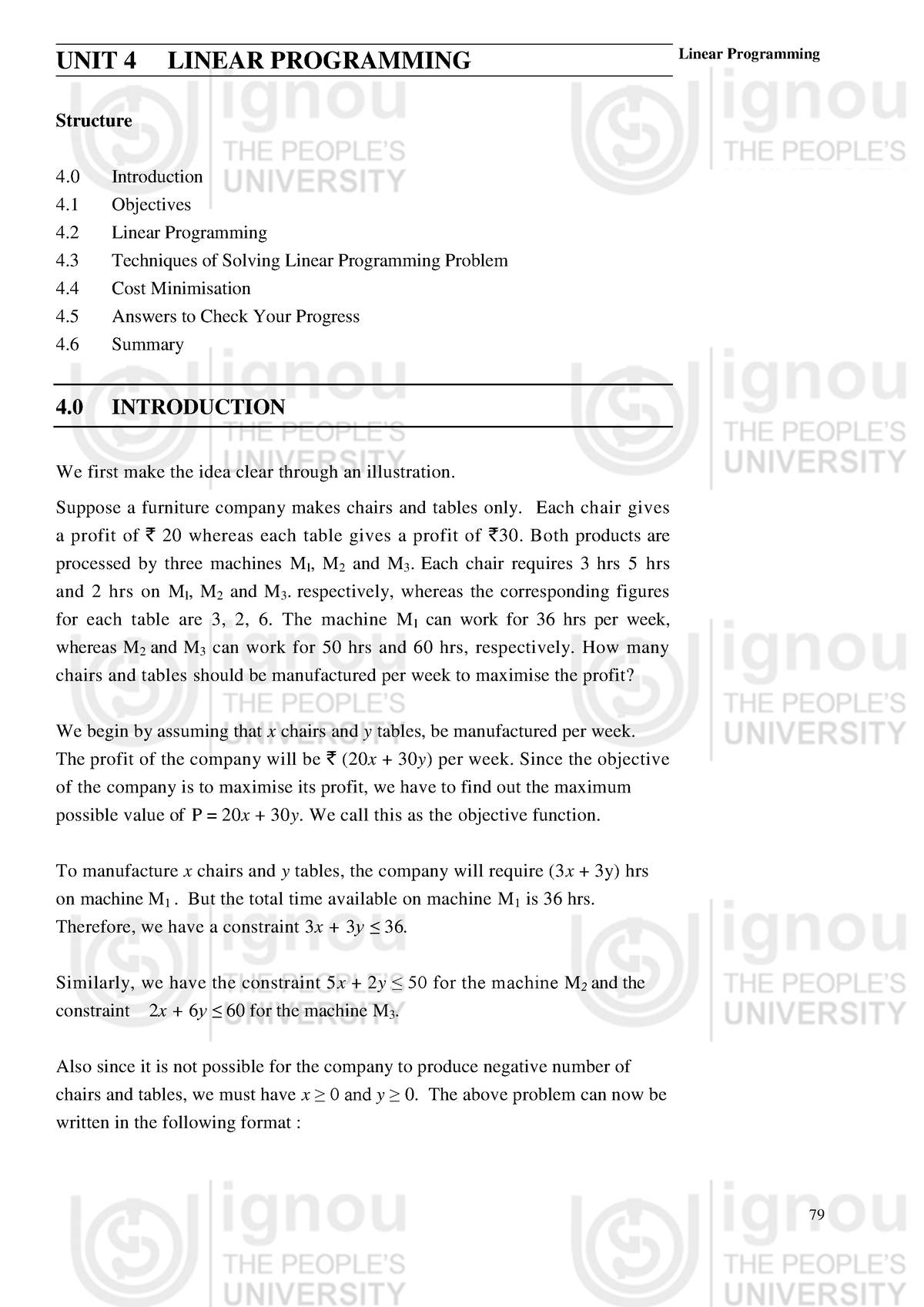 Unit-4 - Lecture Notes - UNIT 4 LINEAR PROGRAMMING Linear Programming ...