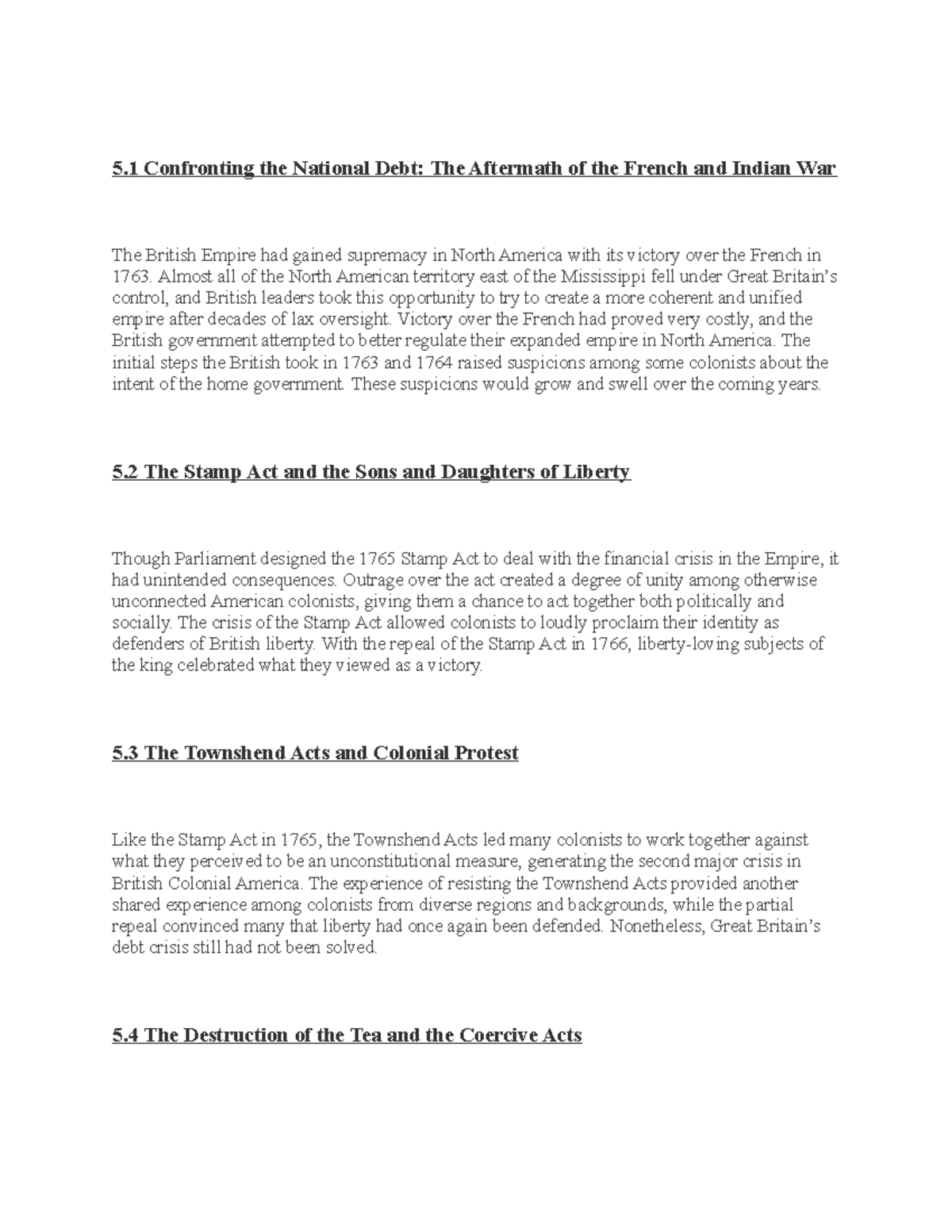 US History Chapter 5 Summary 5 Confronting the National Debt The