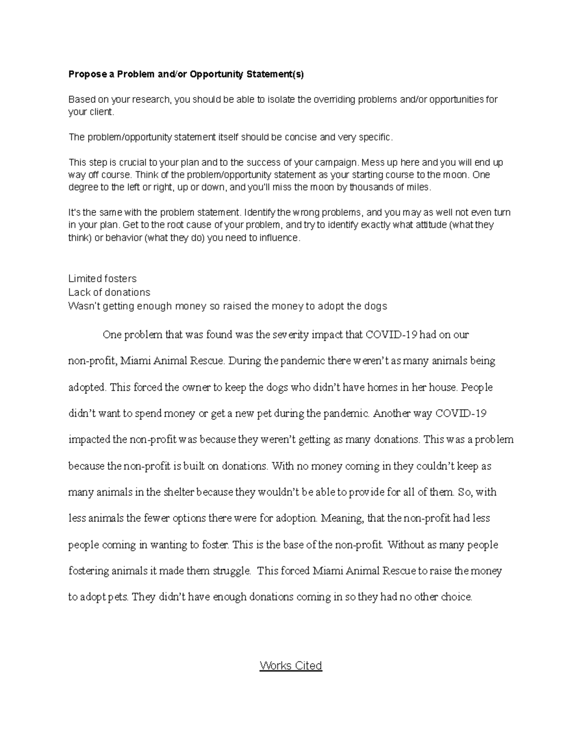 PR Assignment #2 - Prof John Powers - Propose a Problem and/or ...