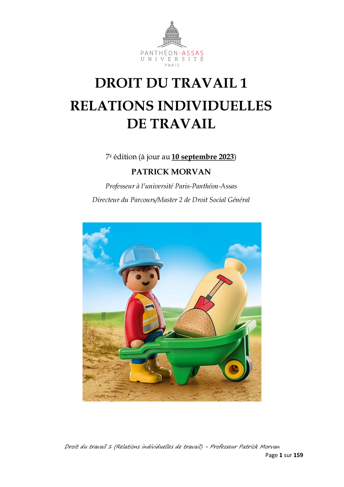 Cours Droit Du Travail 1 (Relations Individuelles - 10 Sept. 2023 ...