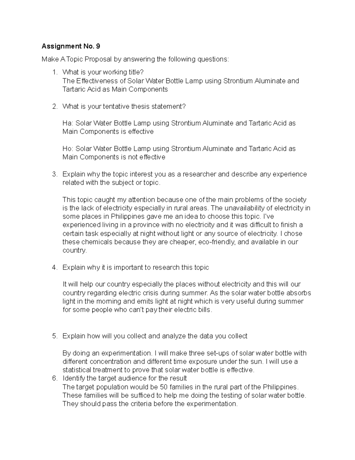 Make A Topic Proposal - Assignment No. 9 Make A Topic Proposal by ...