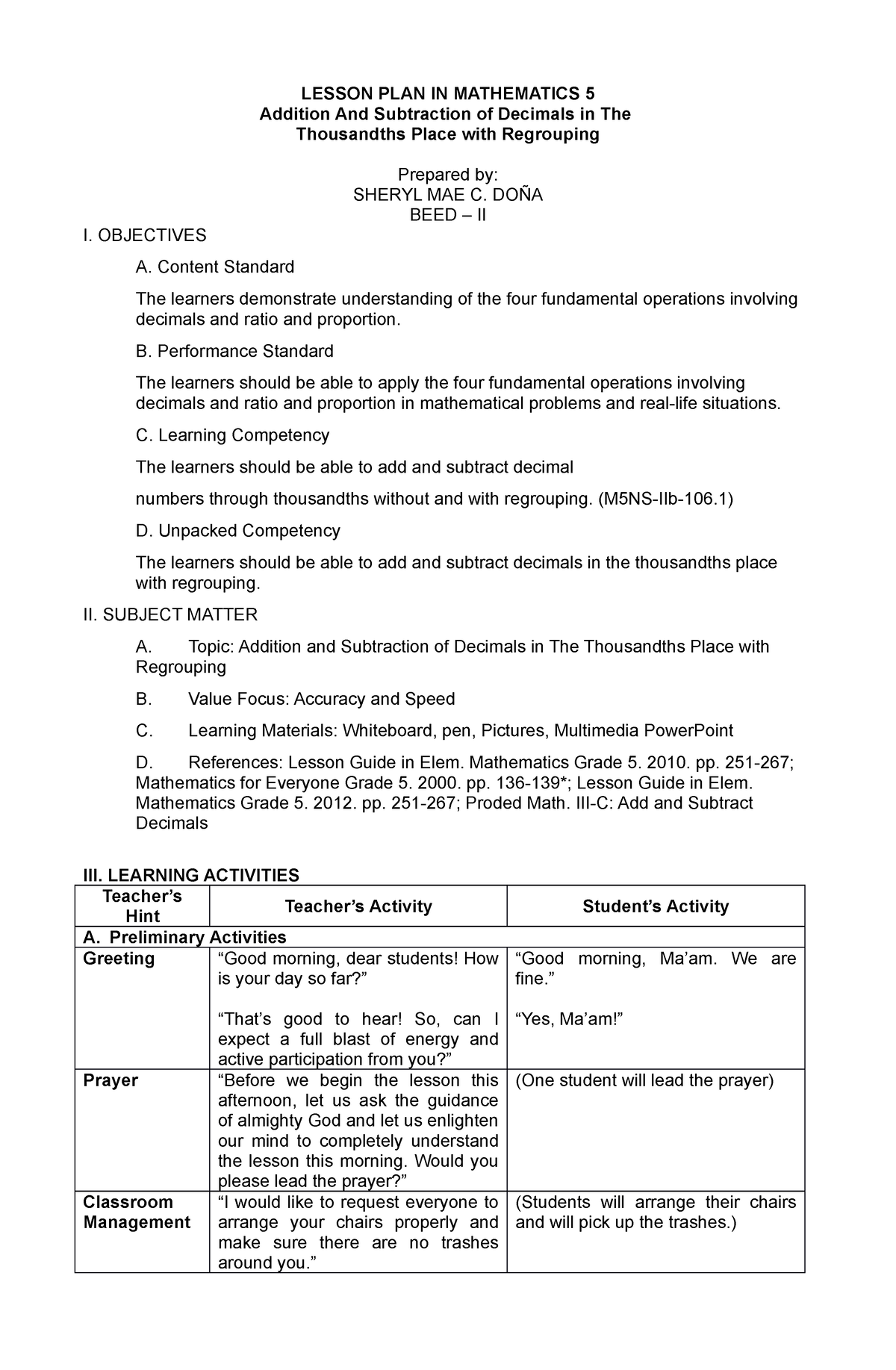 Mathematics Semi Detailed Lesson Plan In Adobe Education Exchange 