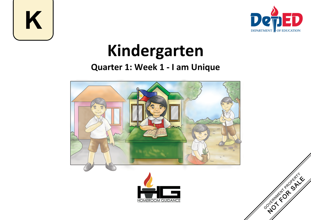 HG K Q1 Mod1 RTP - For My Study - Kindergarten Quarter 1: Week 1 - I Am ...