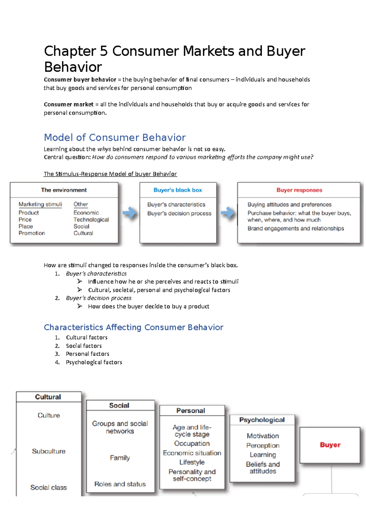 Chapter 5 Marketing - Chapter 5 Consumer Markets And Buyer Behavior ...