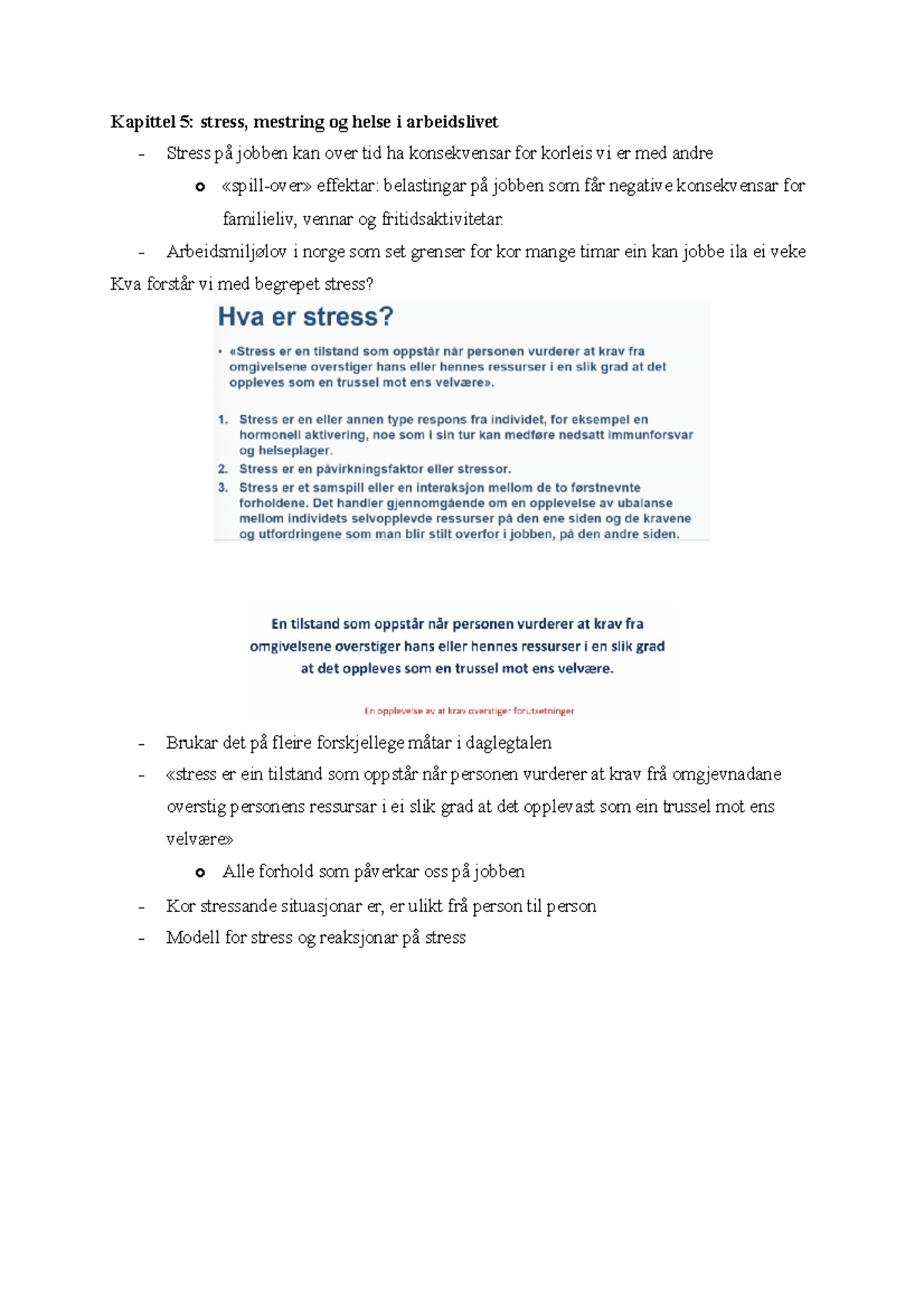 Kapittel 5- Stress, Mestring Og Helse I Arbeidslivet - Arbeidsmiljølov ...