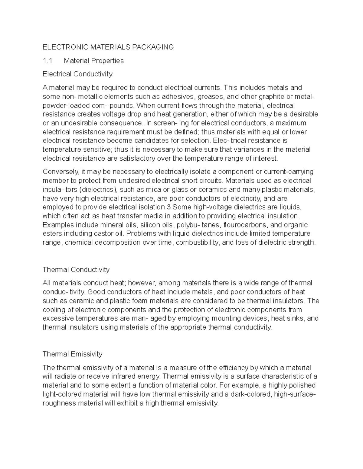 Electronic Materials Packaging ELECTRONIC MATERIALS PACKAGING 1