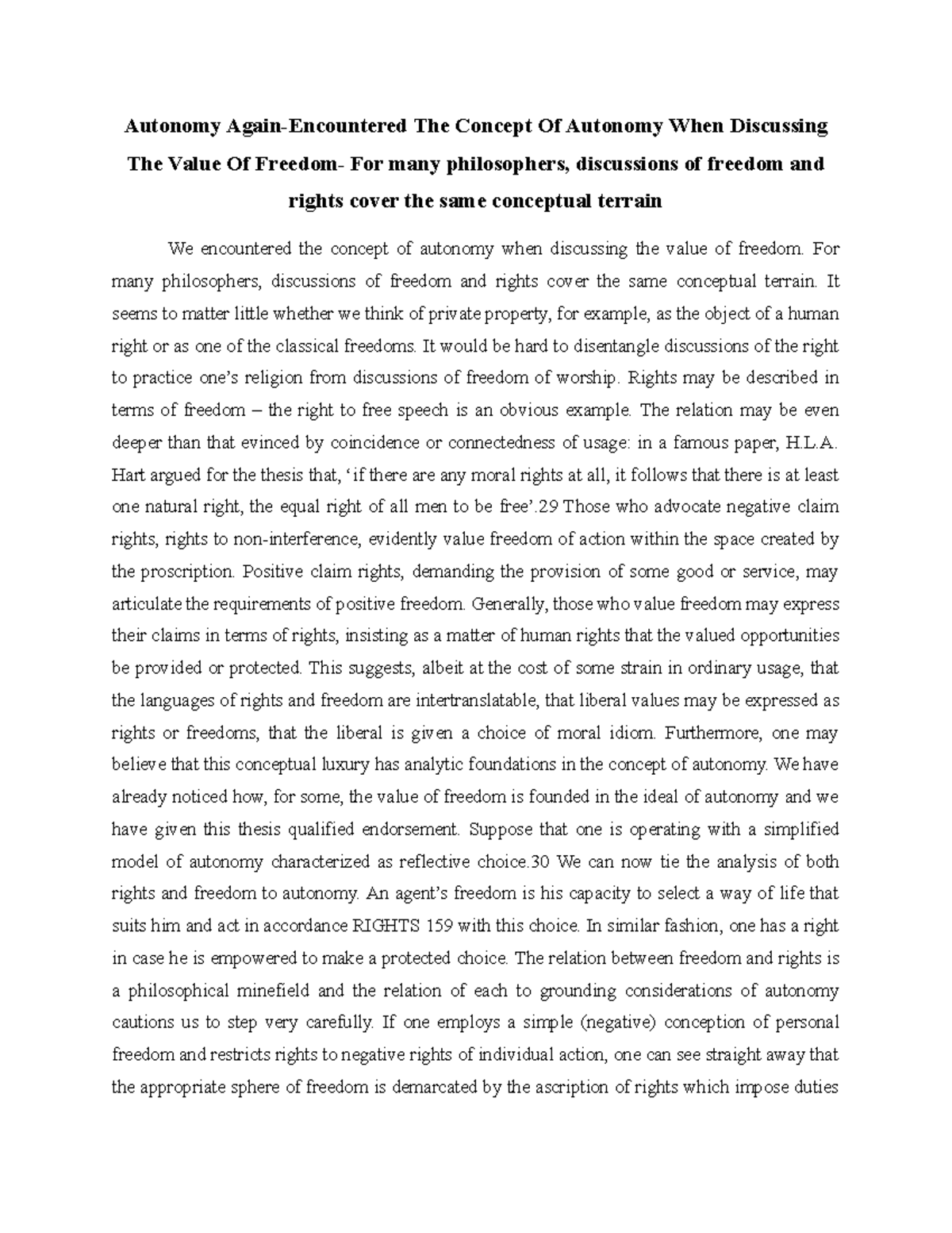 Autonomy Again-Encountered The Concept Of Autonomy When Discussing The ...