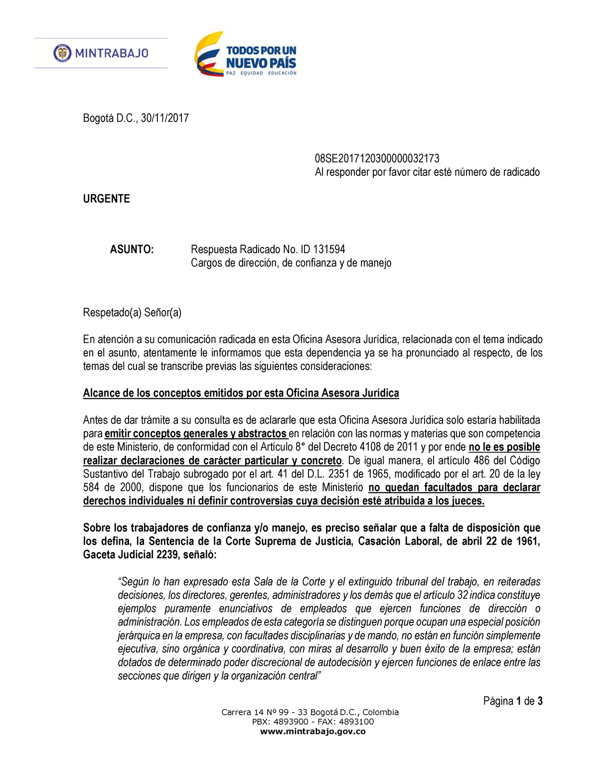 ID131594 Cargos De Dirección De Confianza Y De Manejo - P·gina 1 De 3 ...