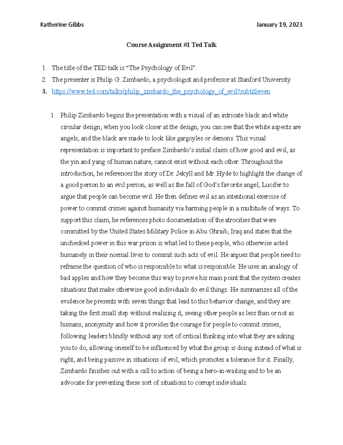 Course Assignment 1 - Katherine Gibbs January 19, 2023 Course ...