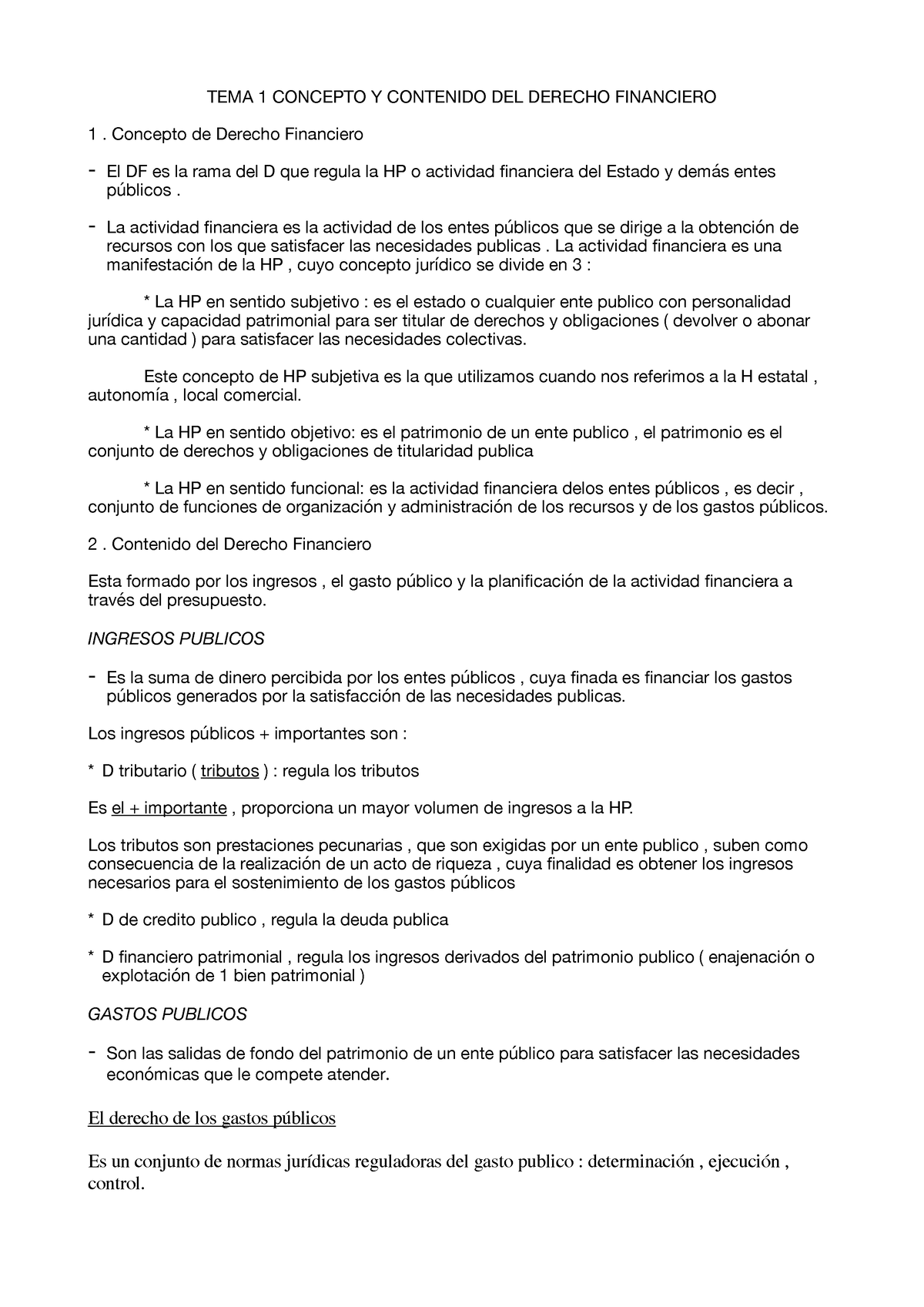 Tema 1 - Apuntes Financiero - TEMA 1 CONCEPTO Y CONTENIDO DEL DERECHO ...