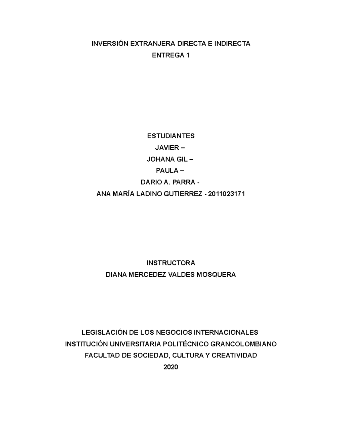 Inversión Extranjera Directa E Indirecta - INVERSIÓN EXTRANJERA DIRECTA ...