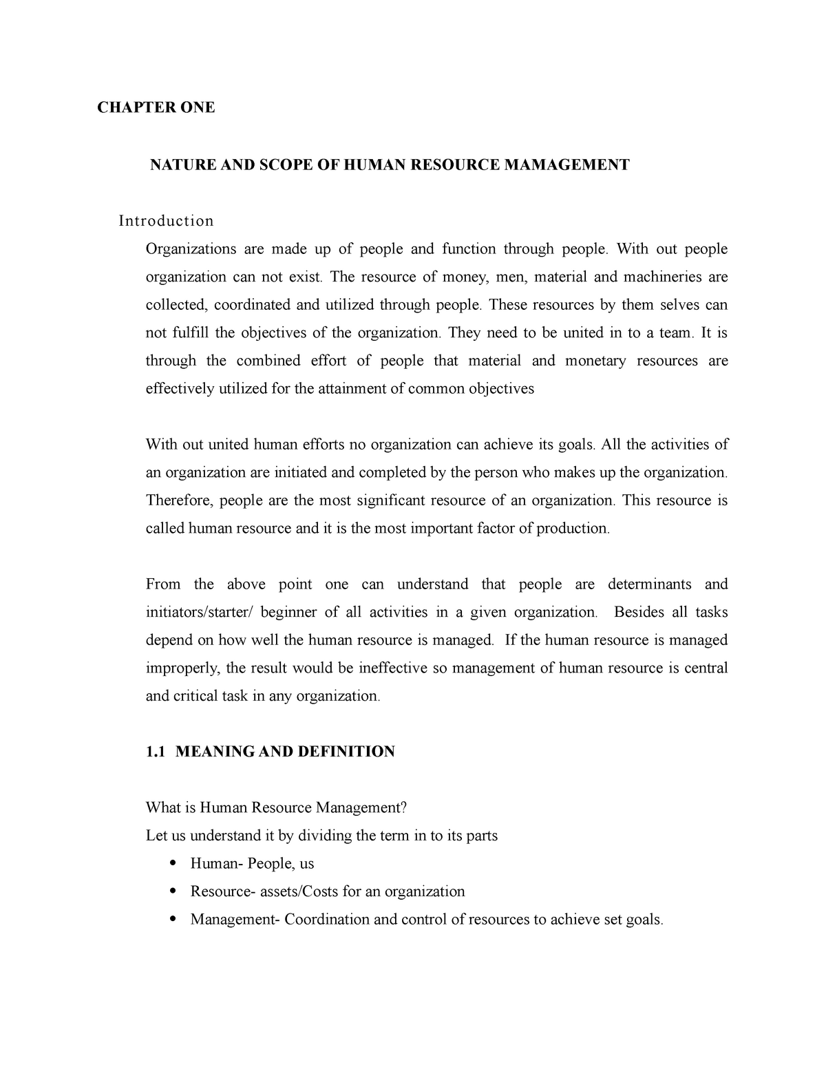 bachelor thesis human resource management