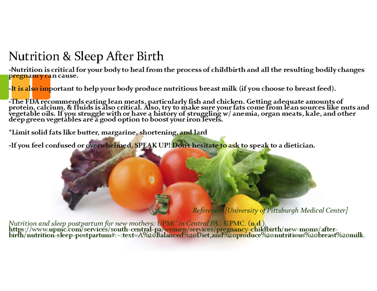 Nutrition And Sleep After Birth Nutrition & Sleep After Birth