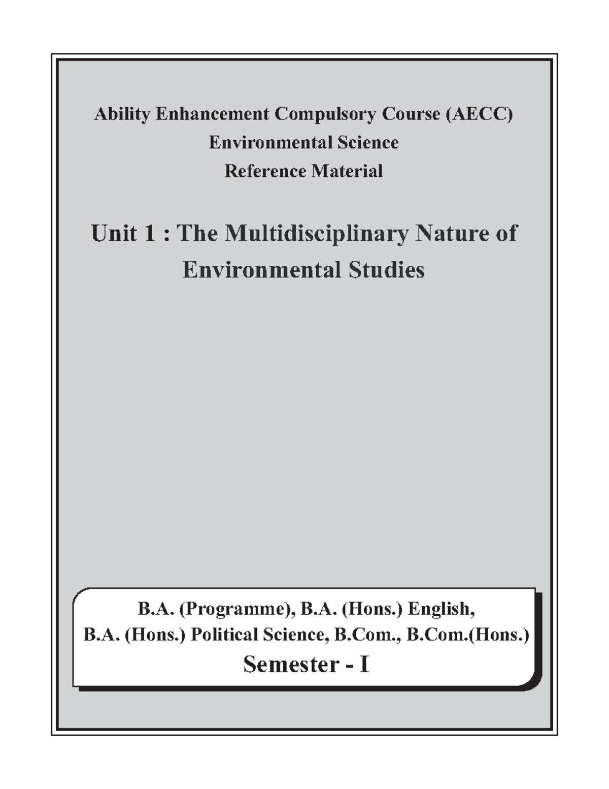 EVS-BOOK-UNIT-1 Combine - Ability Enhancement Compulsory Course (AECC ...