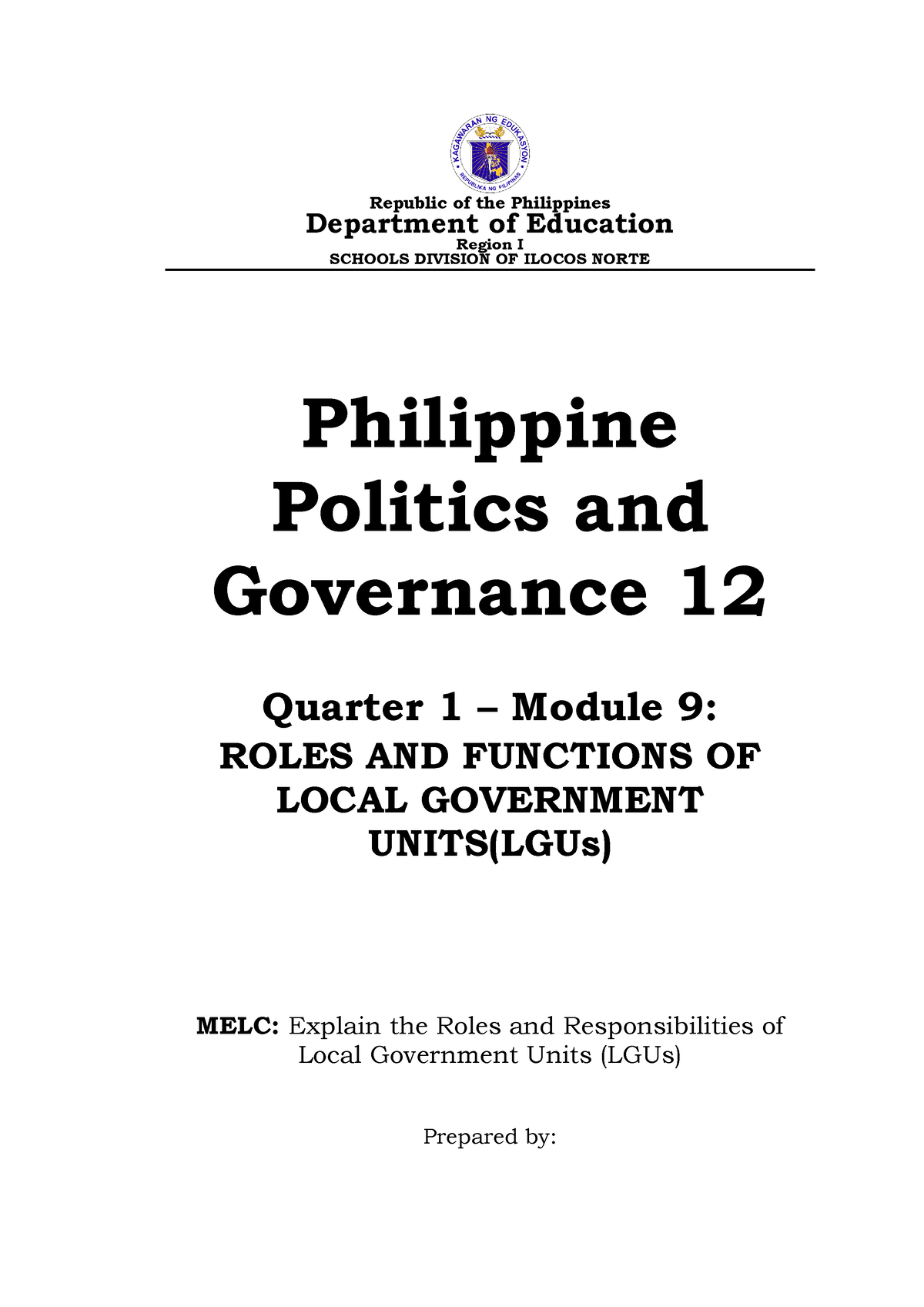 Module PPG SHS Grade 12 - Republic of the Philippines Department of ...