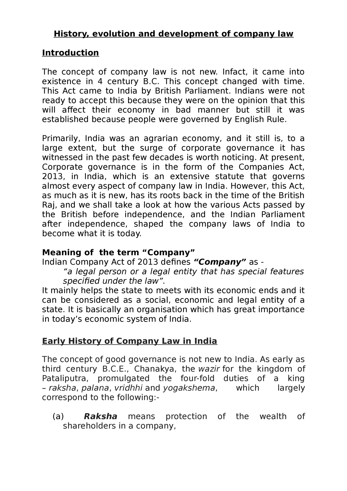 research topics in company law in india