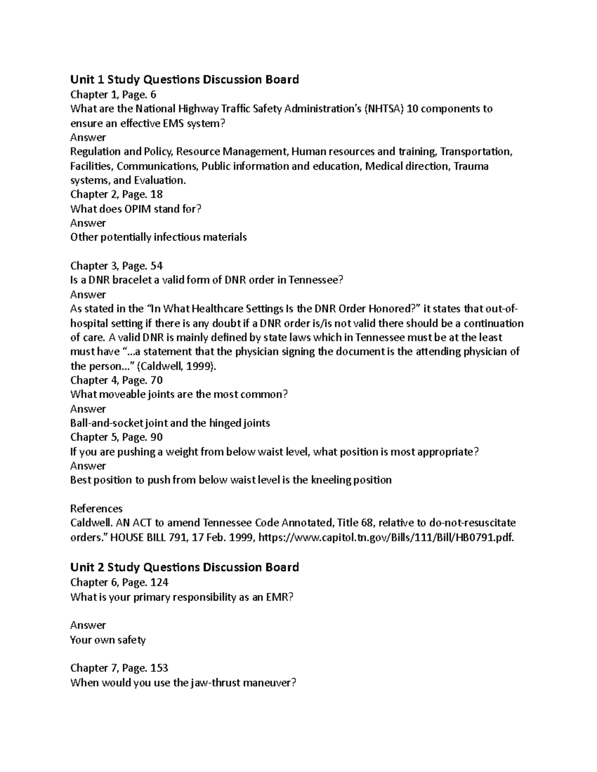 Study Questions Discussion Board Unit 1 Study Questions Discussion