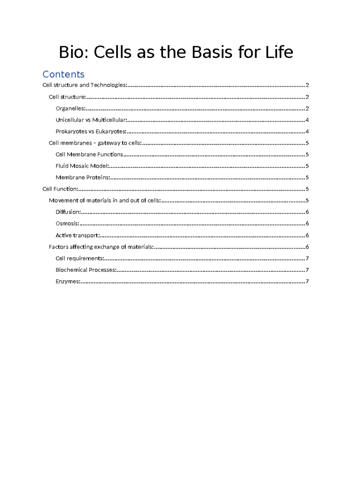 Module 1 - Cells as the Basis for Life - Bio: Cells as the Basis for ...