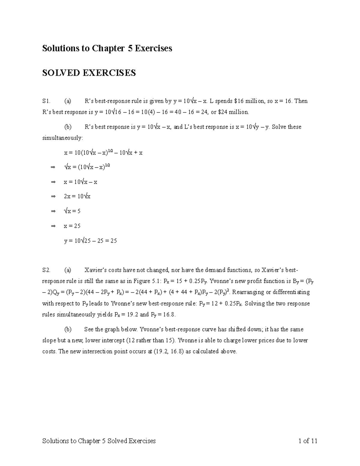 Ch05 Solutions Solved Edit - Solutions To Chapter 5 Exercises SOLVED ...