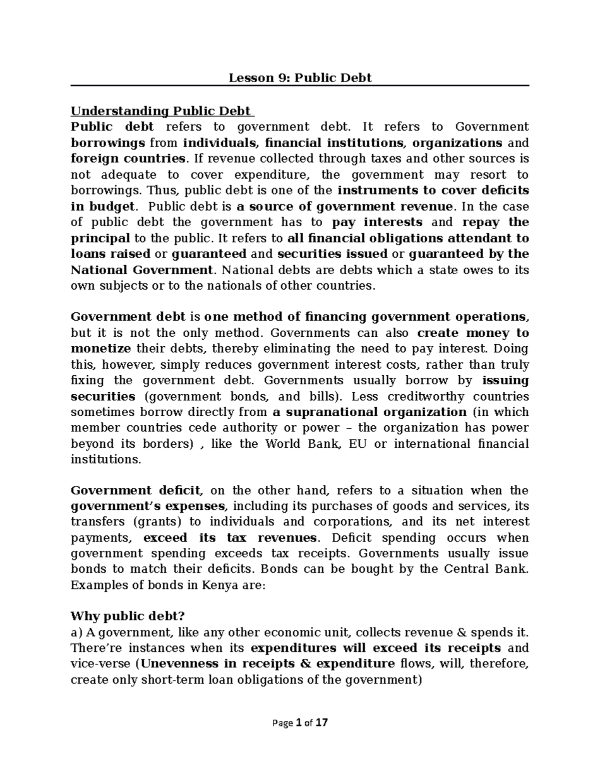 Public Debt - Government debt is one method of financing government ...