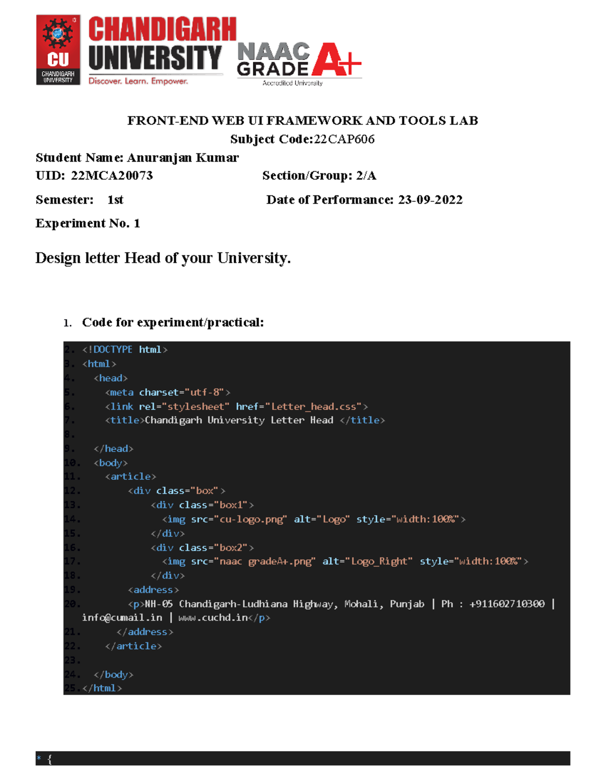 Worksheet-1.1 Web UI - this is a worksheet in chnadigarh university ...