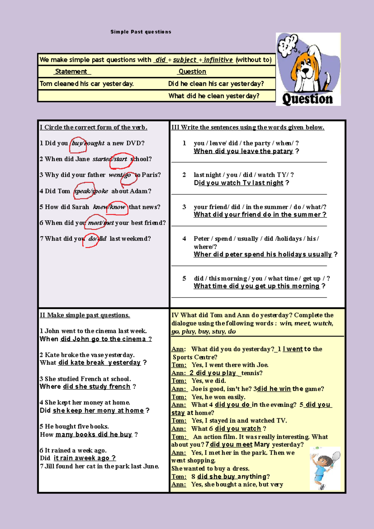 Simple-past-questions-exercises-grammar-drills-grammar-guides 74790 ...