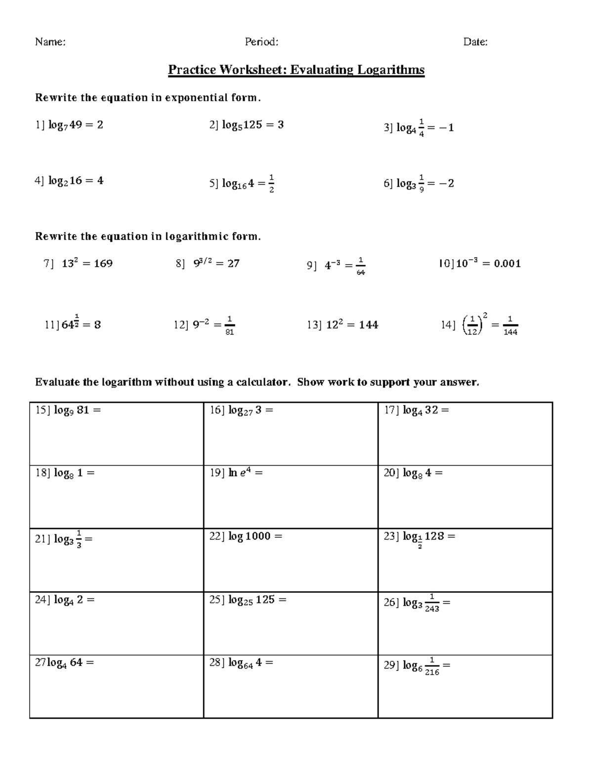 Kami Export - Justin Kunnecke - Precalc - Evaluating Logarithms ...