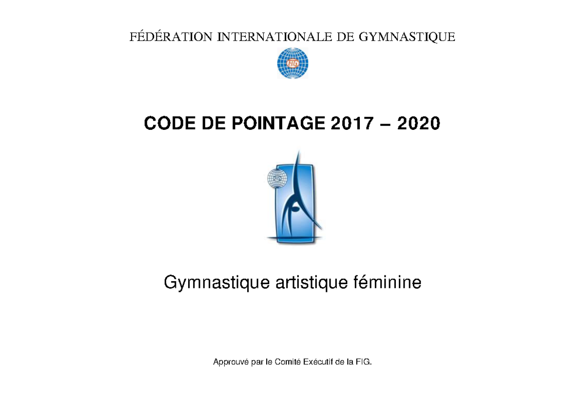 Co P WAG 20172020 ICIf FÉDÉRATION INTERNATIONALE DE GYMNASTIQUE CODE DE