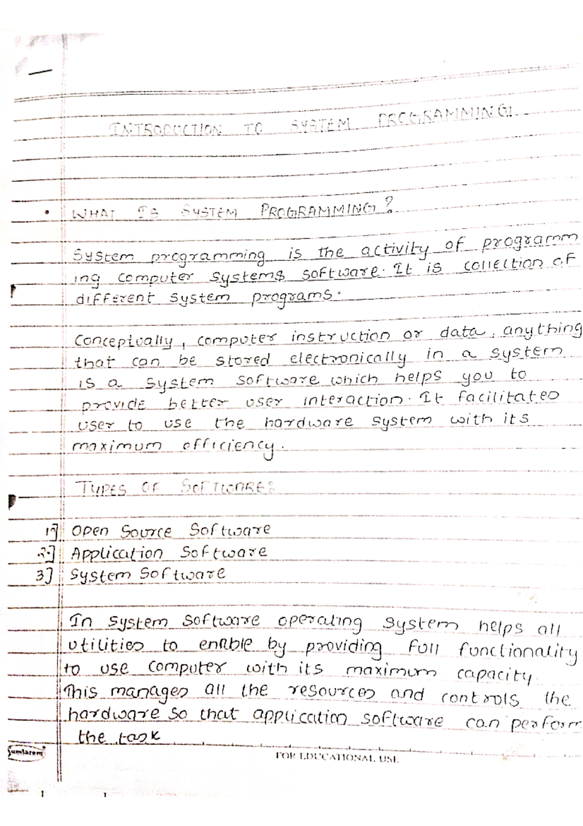 SPCC chapter 1 notes - Computer engineering - Studocu