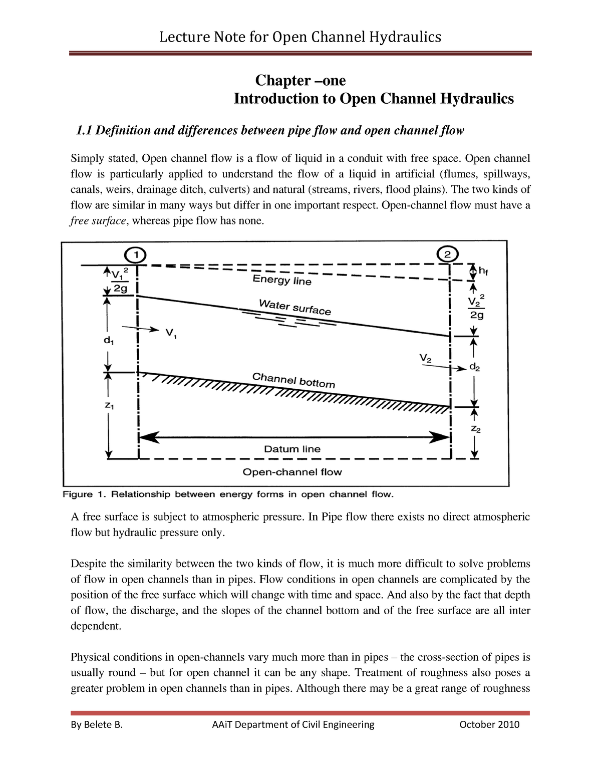 Lecture Note Ch-1 Introduction - Chapter –one Introduction To Open ...