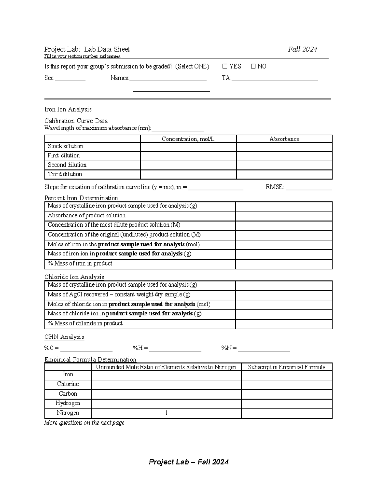 07 Project Lab - Fa24 Report Form - Project Lab – Fall 2024 Project Lab ...