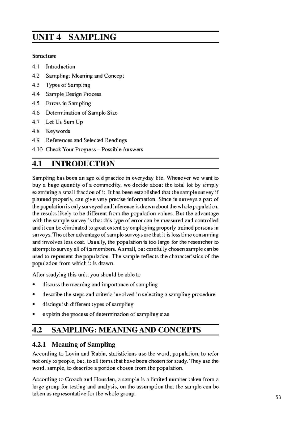 Unit-4 - Material - Reliability and Validity UNIT 4 SAMPLING Structure ...