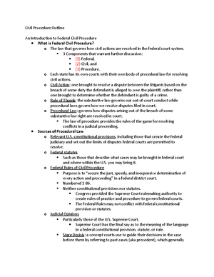 Litigation Process Outline - of Procedural Law I. The Process of a ...