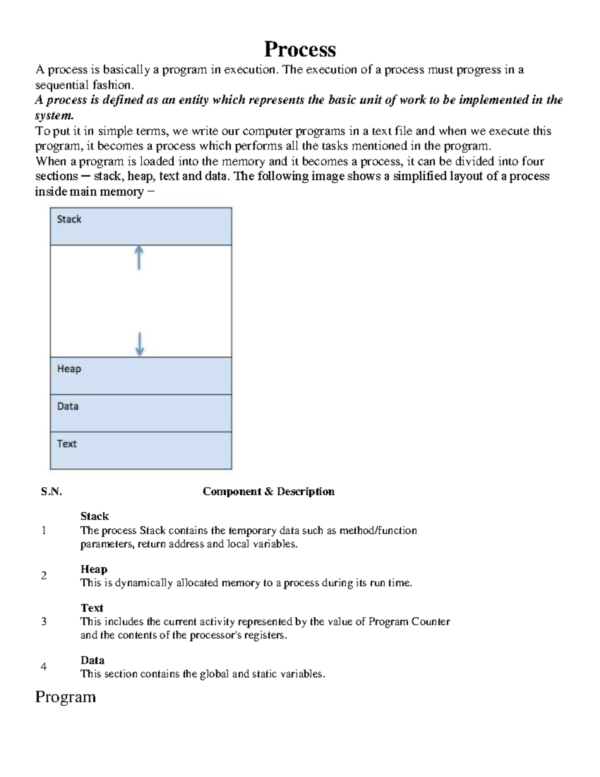 Process - Process A process is basically a program in execution. The ...