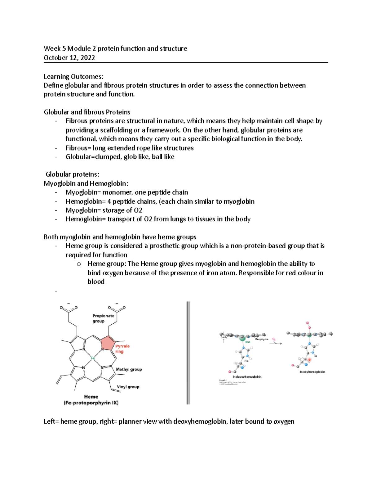 Week 5 Module 2 Protein Function And Structure - Week 5 Module 2 ...