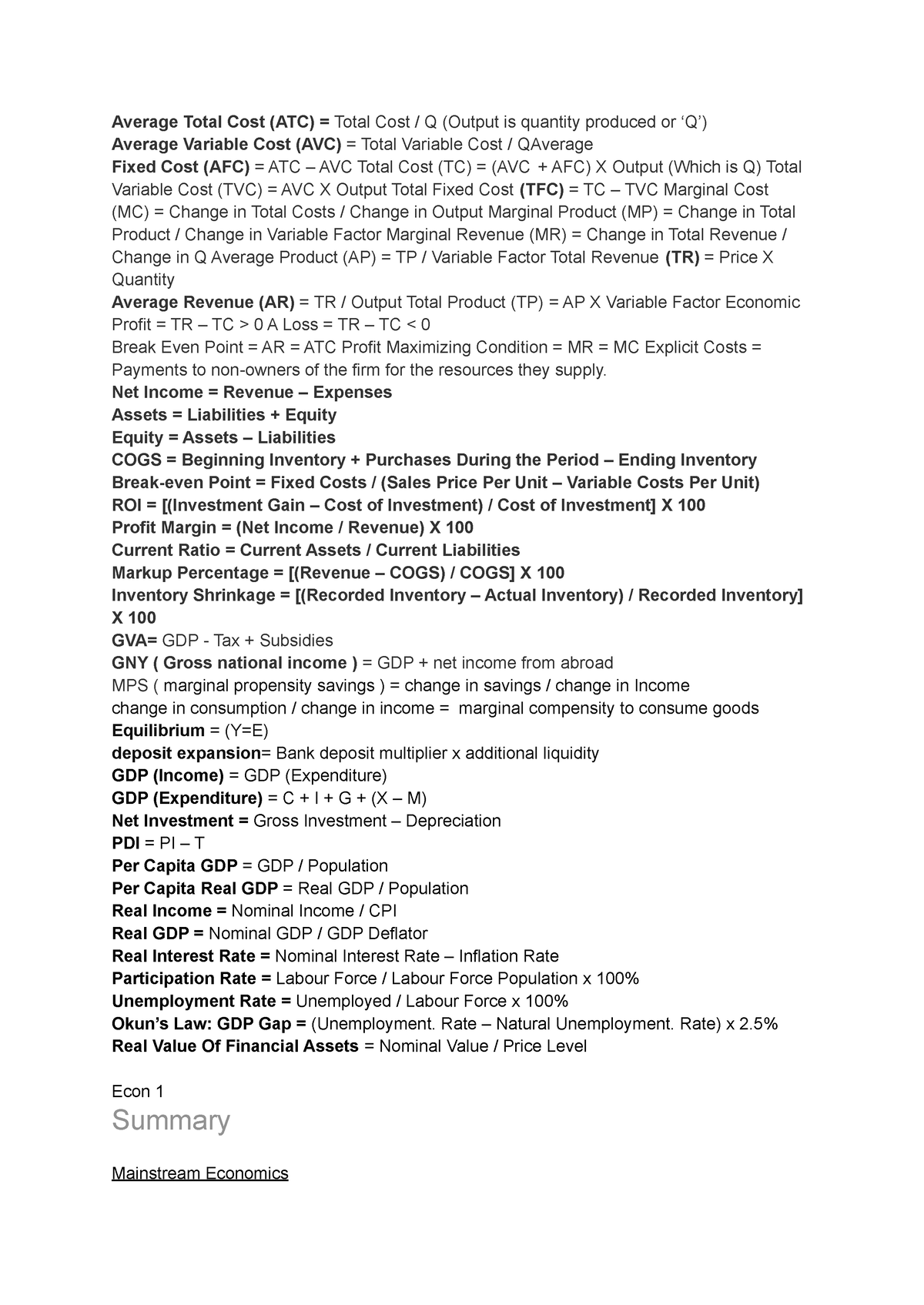 economics-calc-sheet-average-total-cost-atc-total-cost-q